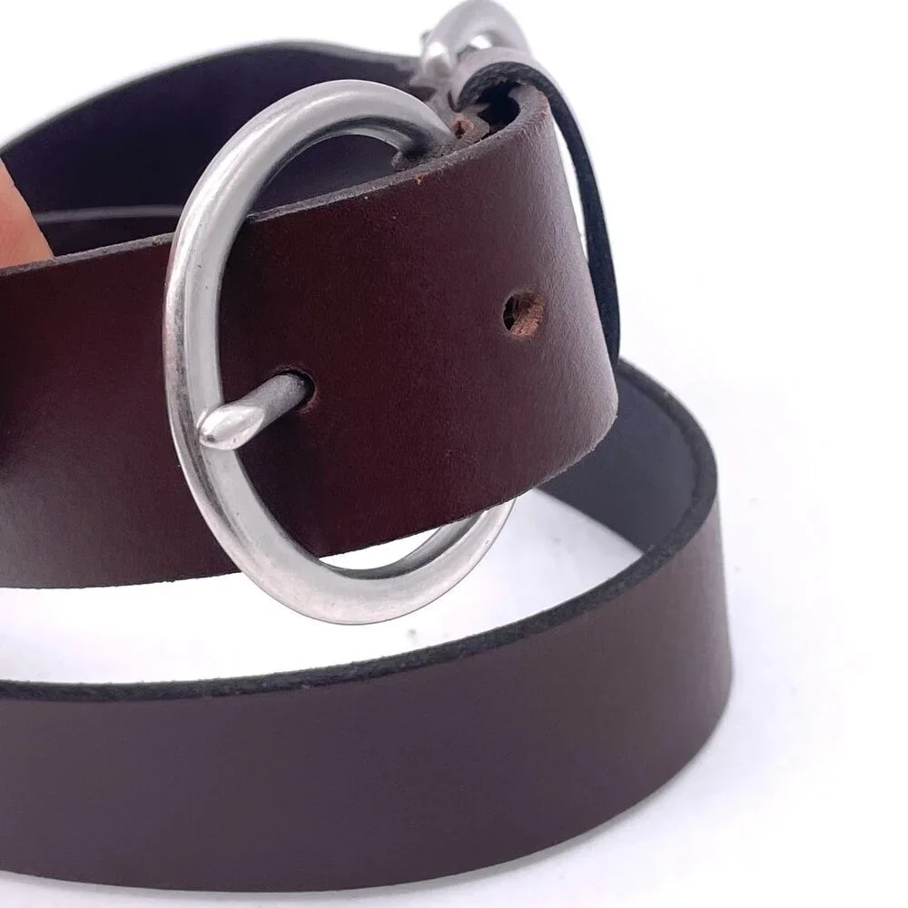 Italian Leather Dress Belt Men's Large Brown Business Formal Everyday Career